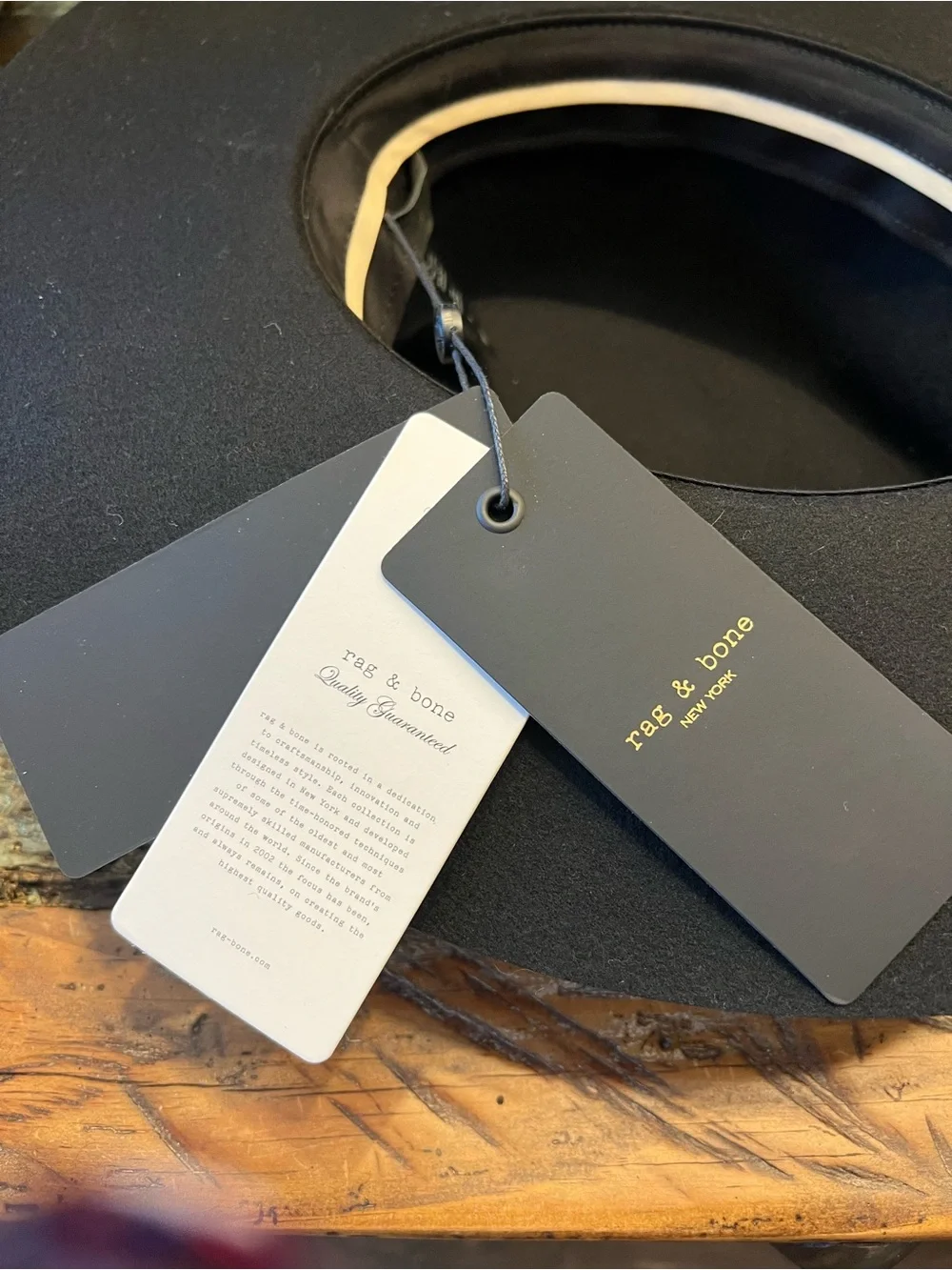 rag & bone Black Thames Fedora with Subtle Trim